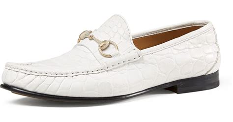 gucci white crocodile loafers|Gucci crocodile loafers for men.